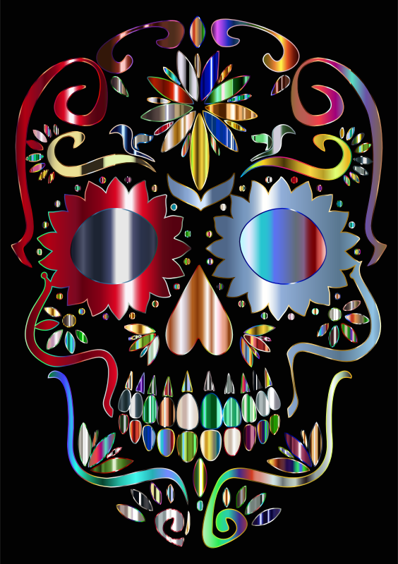 Prismatic Sugar Skull Silhouette 5