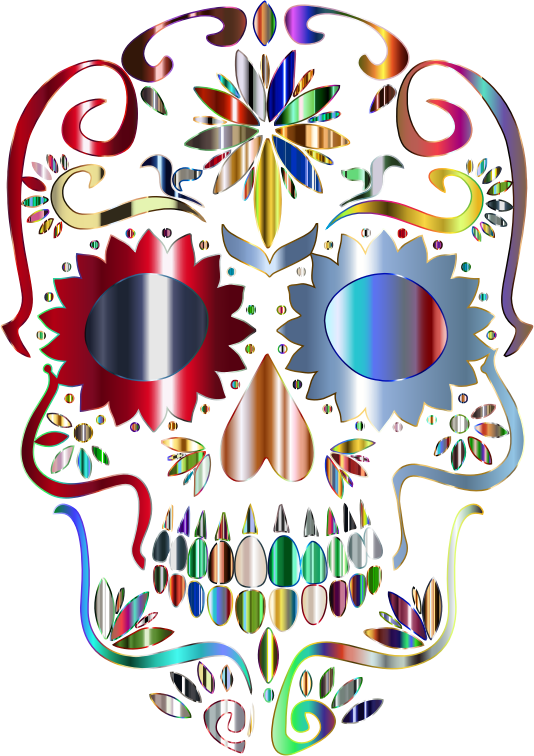 Prismatic Sugar Skull Silhouette 5 No Background