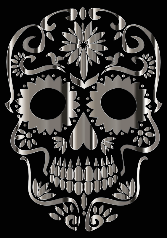 Chrome Sugar Skull Silhouette