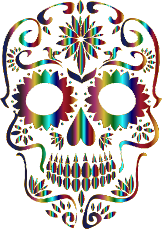 Chromatic Sugar Skull Silhouette 3 No Background