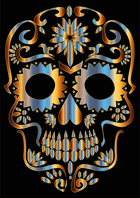 Chromatic Sugar Skull Silhouette 2