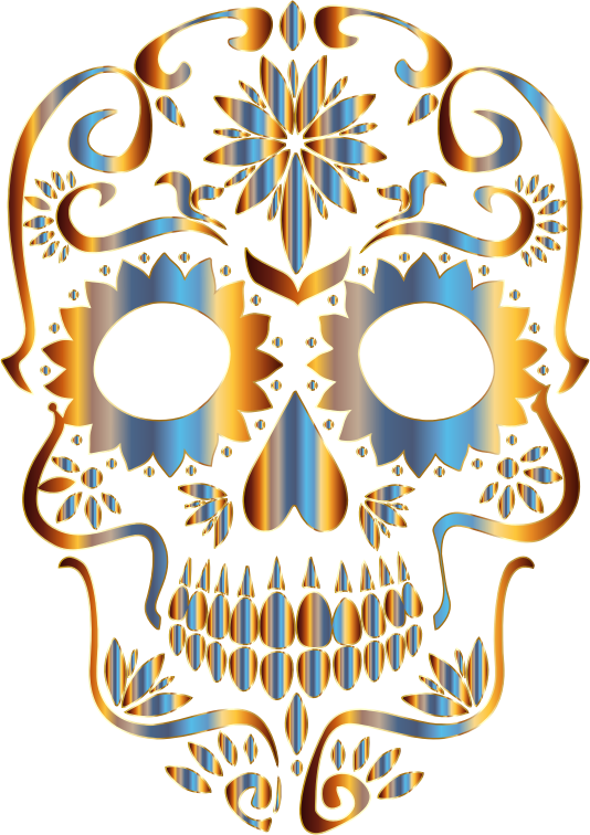 Chromatic Sugar Skull Silhouette 2 No Background