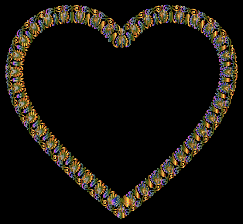 Chromatic Victorian Ornament Heart