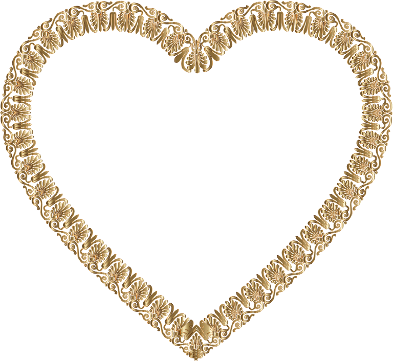 Gold Victorian Ornament Heart No Background