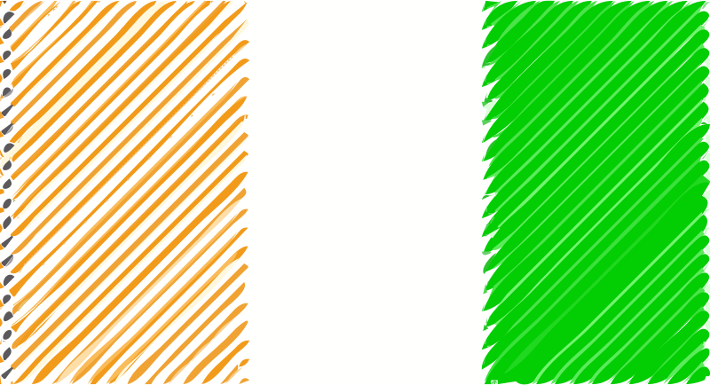 Cote DIvoire flag linear