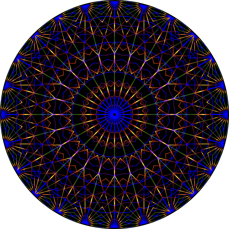 Prismatic Mandala Line Art