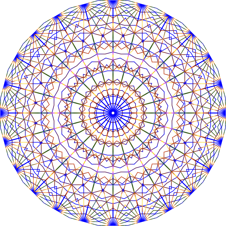 Prismatic Mandala Line Art No Background