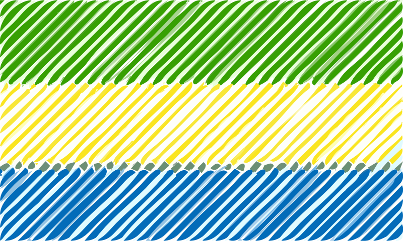 Gabon flag linear