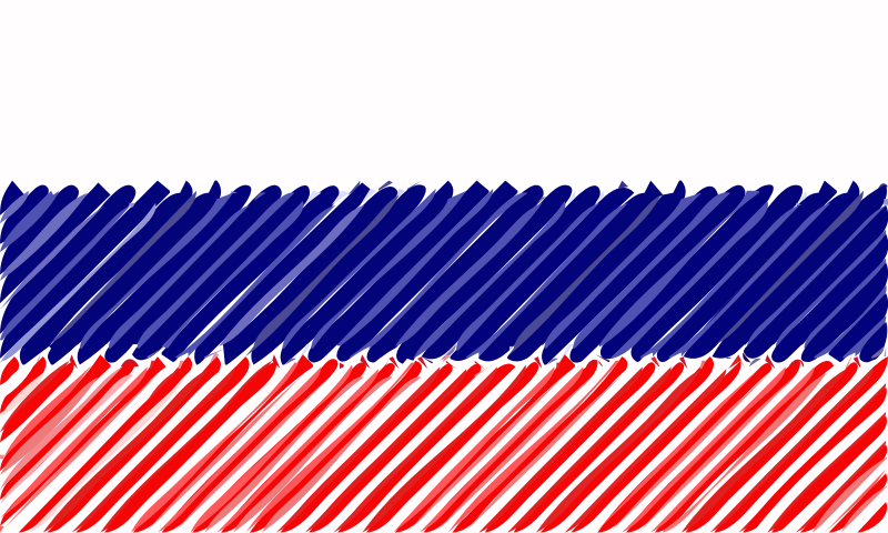 Russia flag linear