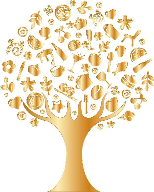 Gold Abstract Tree No Background