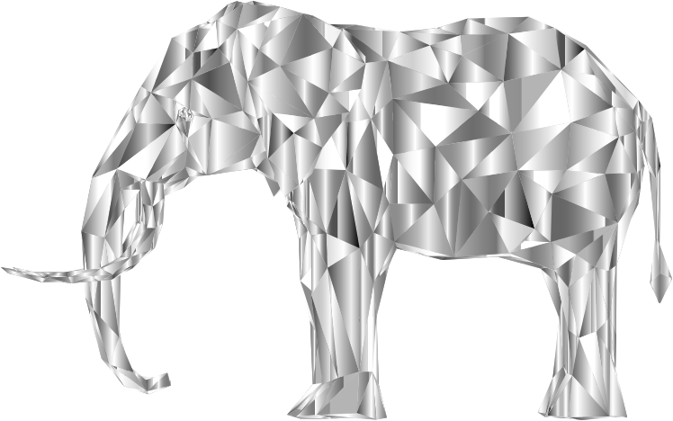 Prismatic Low Poly 3D Elephant Variation 3