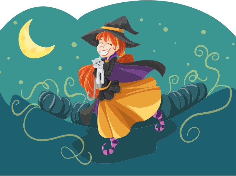 Happy Cartoon Witch