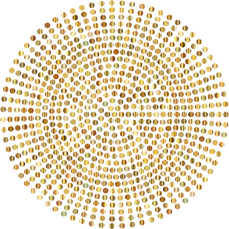 Gold Radial Dots No Background