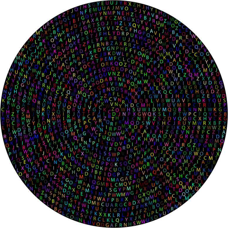 Prismatic Random Concentric Text