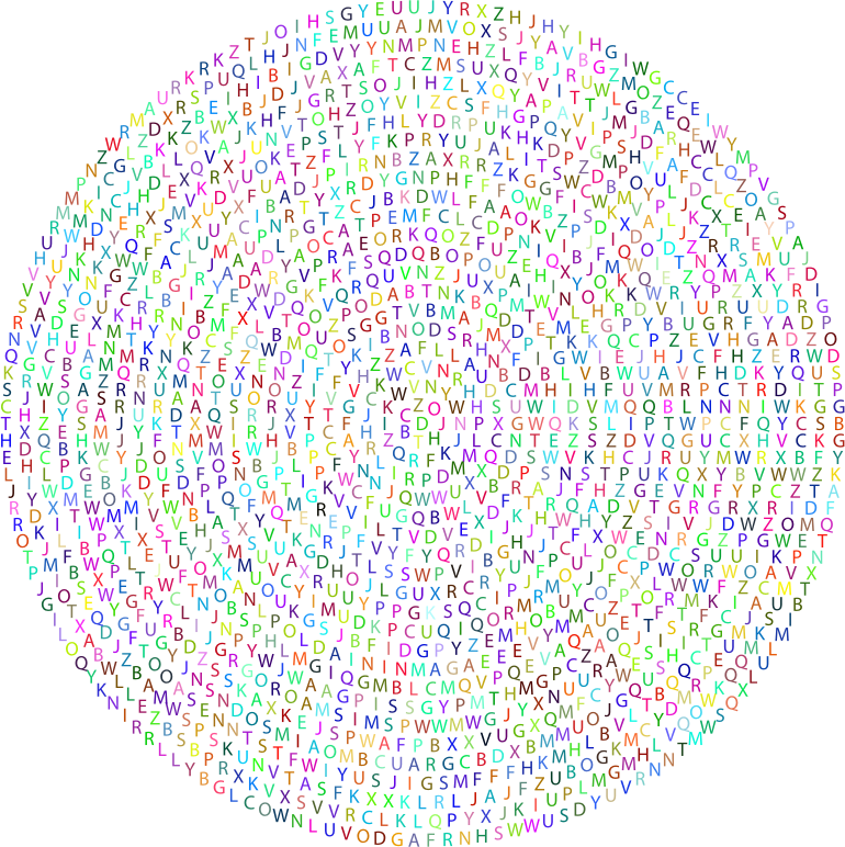 Prismatic Random Concentric Text No Background