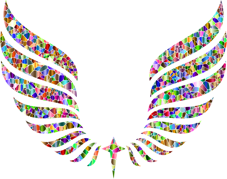 Vivid Chromatic Tiled Abstract Wings