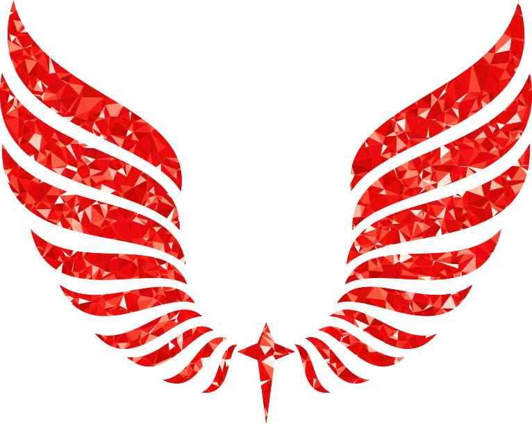 Ruby Abstract Wings