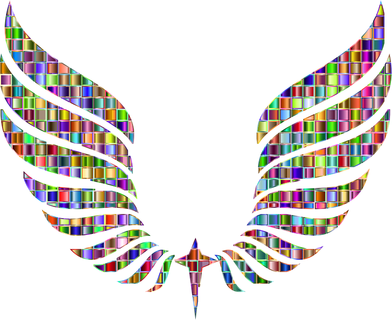 Chromatic Mosaic Abstract Wings