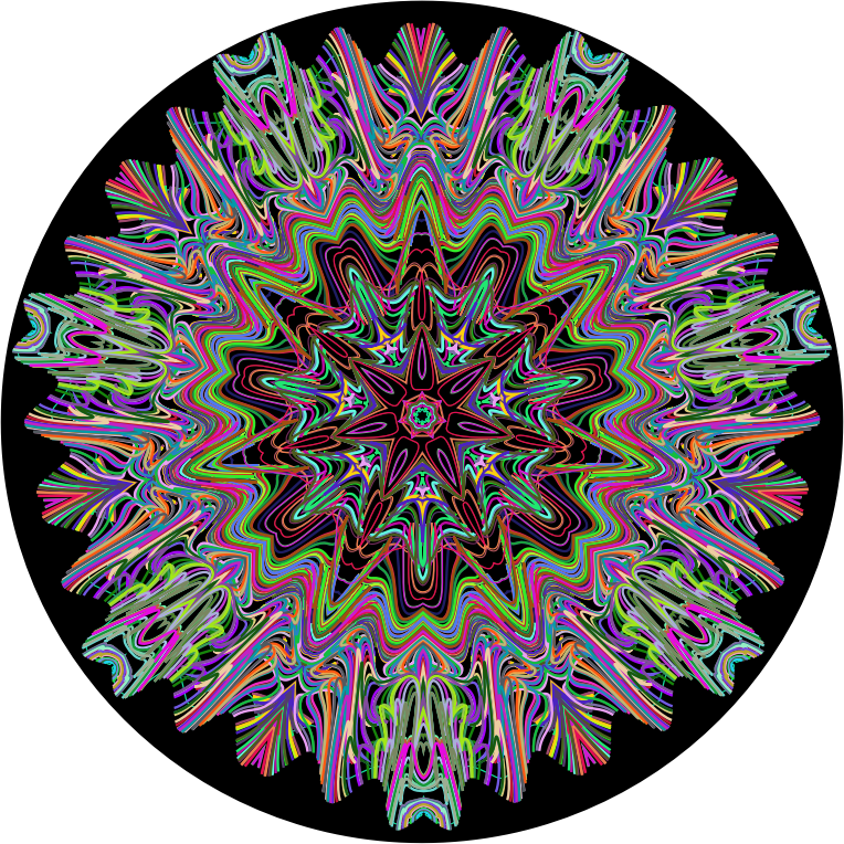 Prismatic Mandala Line Art