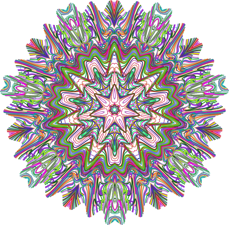 Prismatic Line Art Mandala No Background