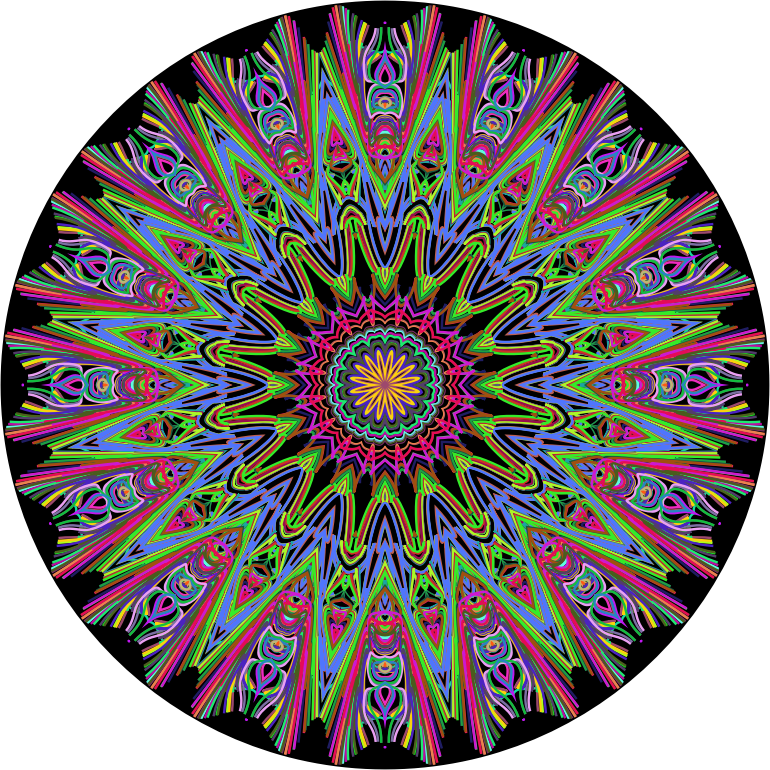 Prismatic Mandala Line Art 2