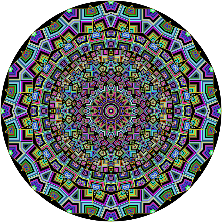 Prismatic Mandala Line Art 3