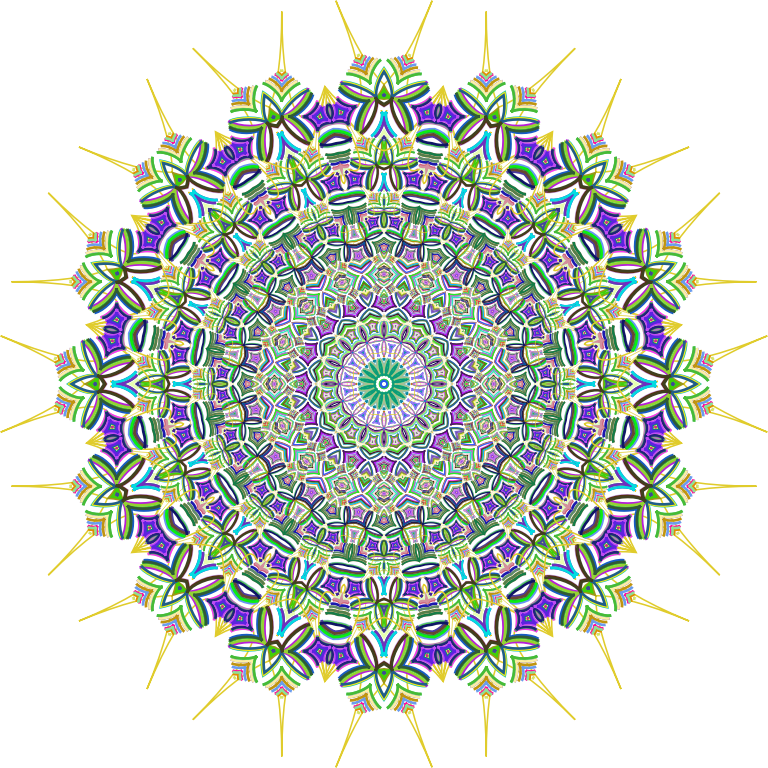 Prismatic Mandala Line Art 4 No Background