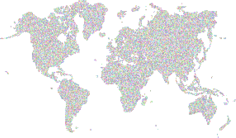 Prismatic Blood Sweat And Tears World Map No Background