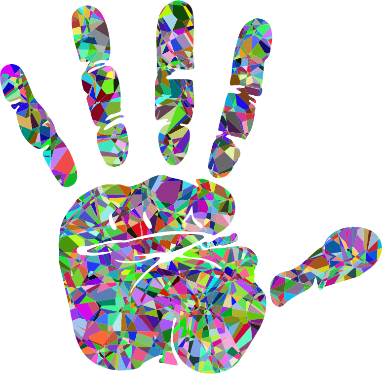 Technicolor Handprint Silhouette