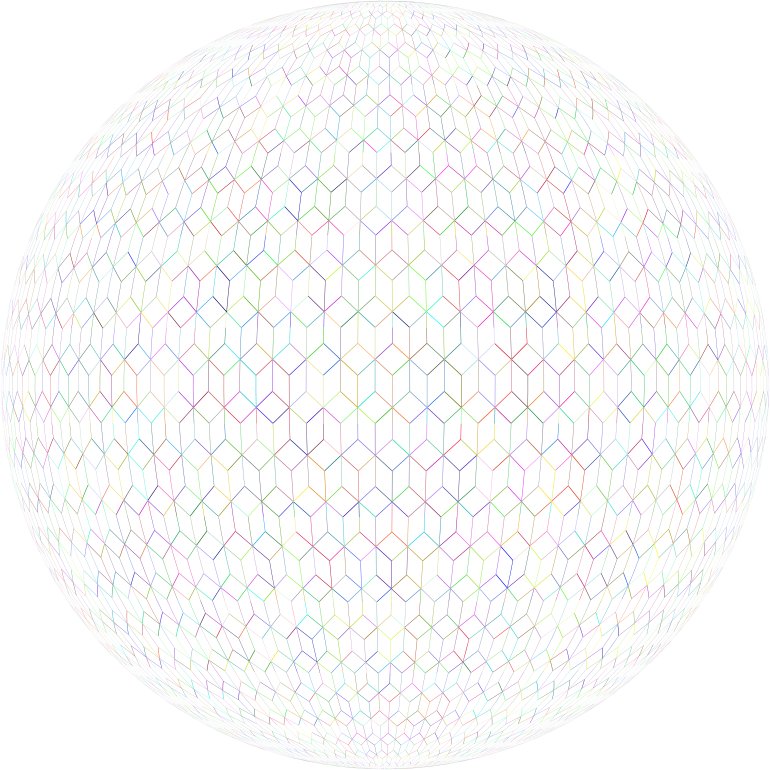 Prismatic Isometric Cube Wireframe Sphere No Background