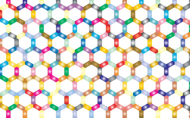 Prismatic Hexagonal Geometric Pattern No Background