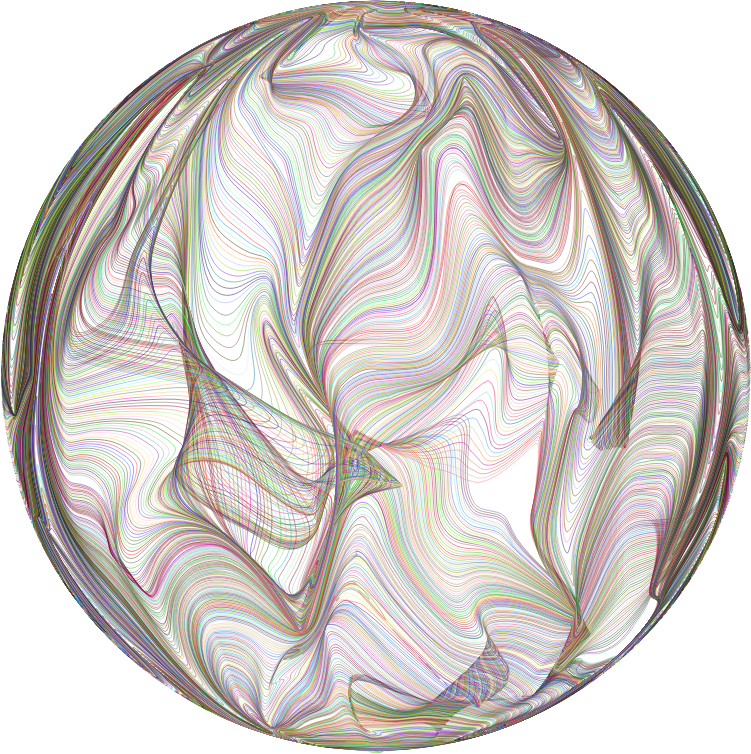 Prismatic Distorted Line Art Sphere