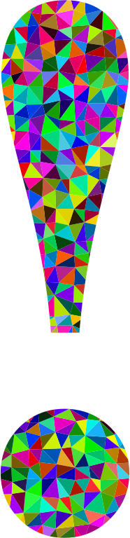 Low Poly Prismatic Exclamation Point