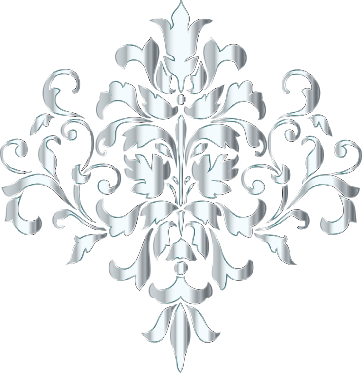 Silver Damask Design No Background