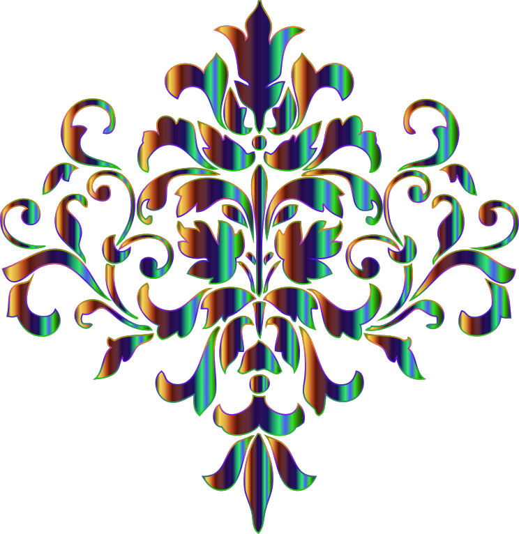 Iridescent Damask Design No Background