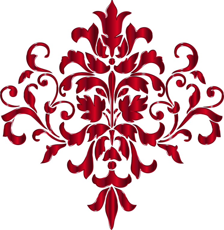 Crimson Damask Design No Background