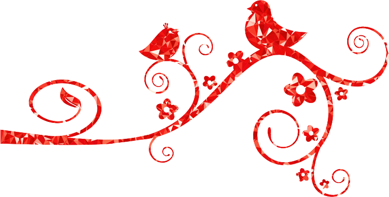 Ruby Birds Flourish - Openclipart