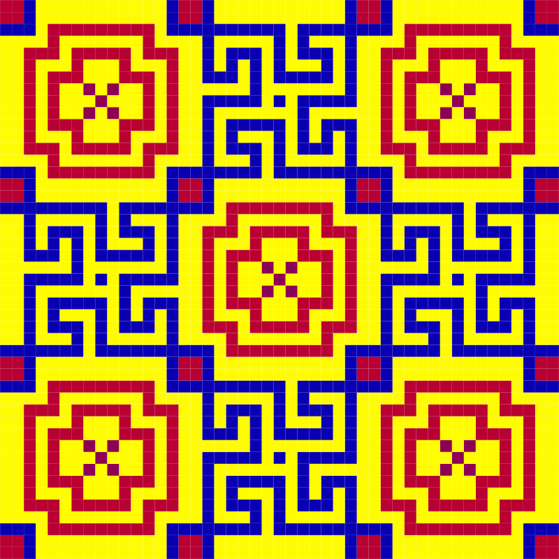 Seamless Tiled Geometric Mosaic Pattern By Karen Arnold Without Stroke