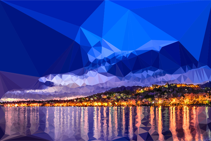 Low Poly Dawn In Calabria Italy