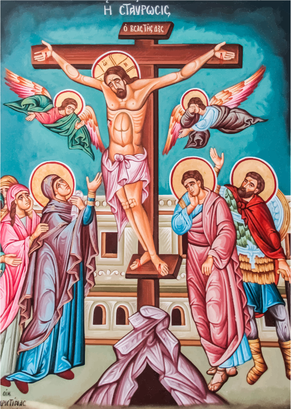 Greek Orthodox Crucifixion Of Jesus Christ Mural Openclipart