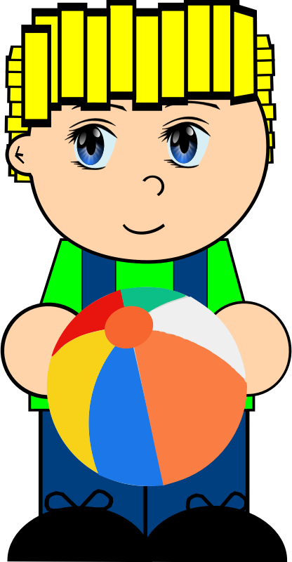 cartoon boy with ball