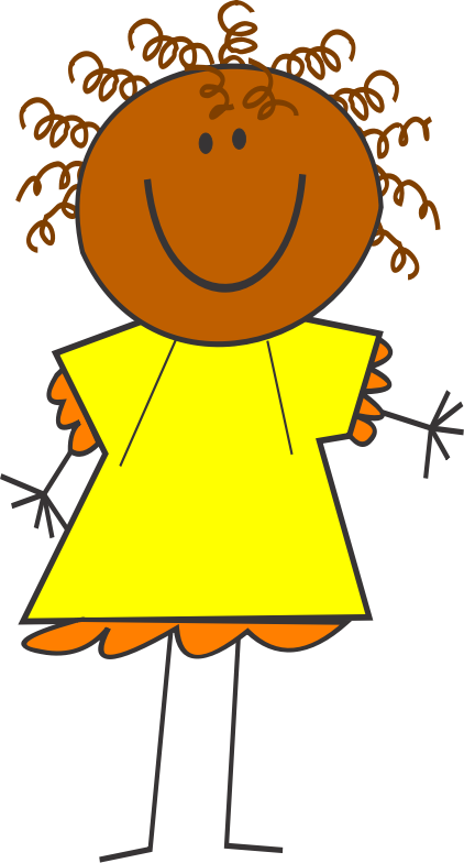 funny girl, dark skin - Openclipart