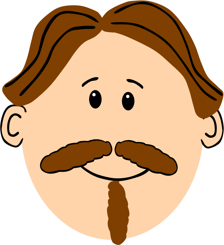 Man with brown hair mustache and goatee