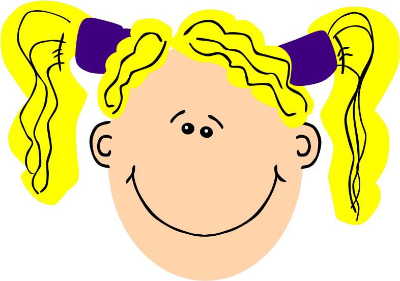 blond girl with pigtails Openclipart