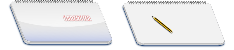 Large notebook with pencil