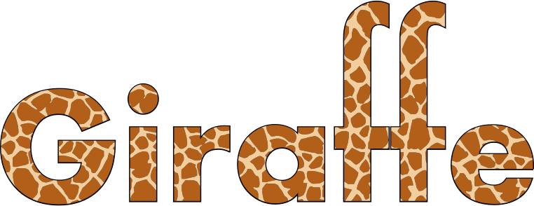 Giraffe Typography With Stroke