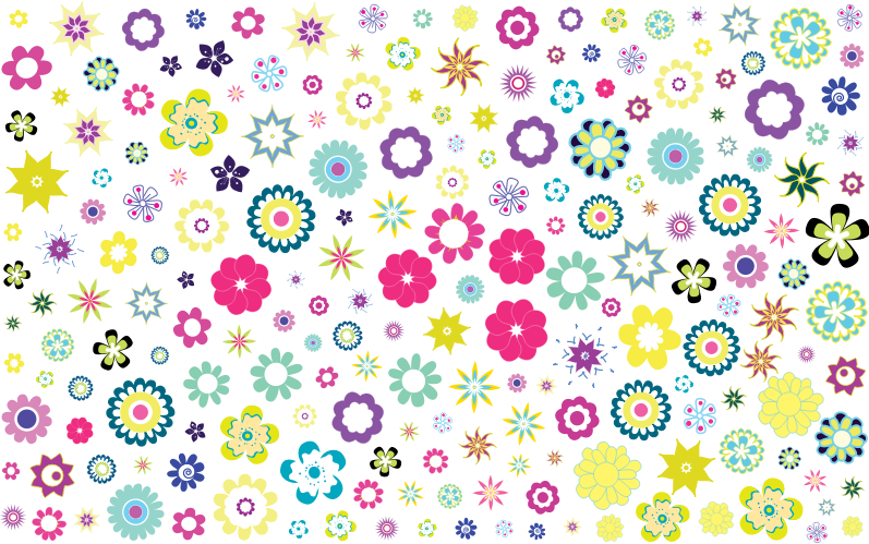 Colorful Floral Background No Black