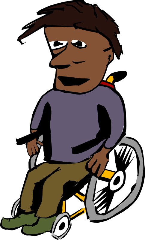 African Man in a Wheelchair - Openclipart