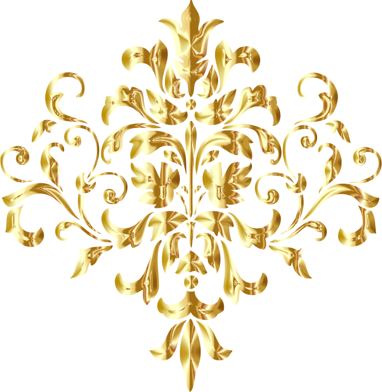 Golden Damask Design No Background