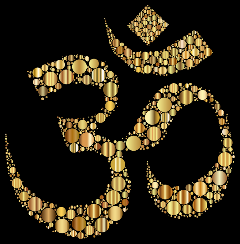 Golden Om Symbol Circles